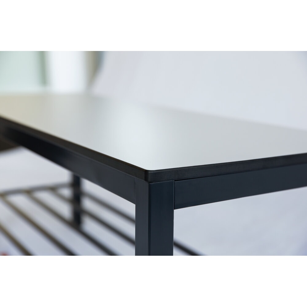 N° de l'image du produit 2 : Banc pour vestiaire C+P Basic Plus, longueur 1 960 mm, utilisable des deux côtés, avec dossier, gris-noir/blanc