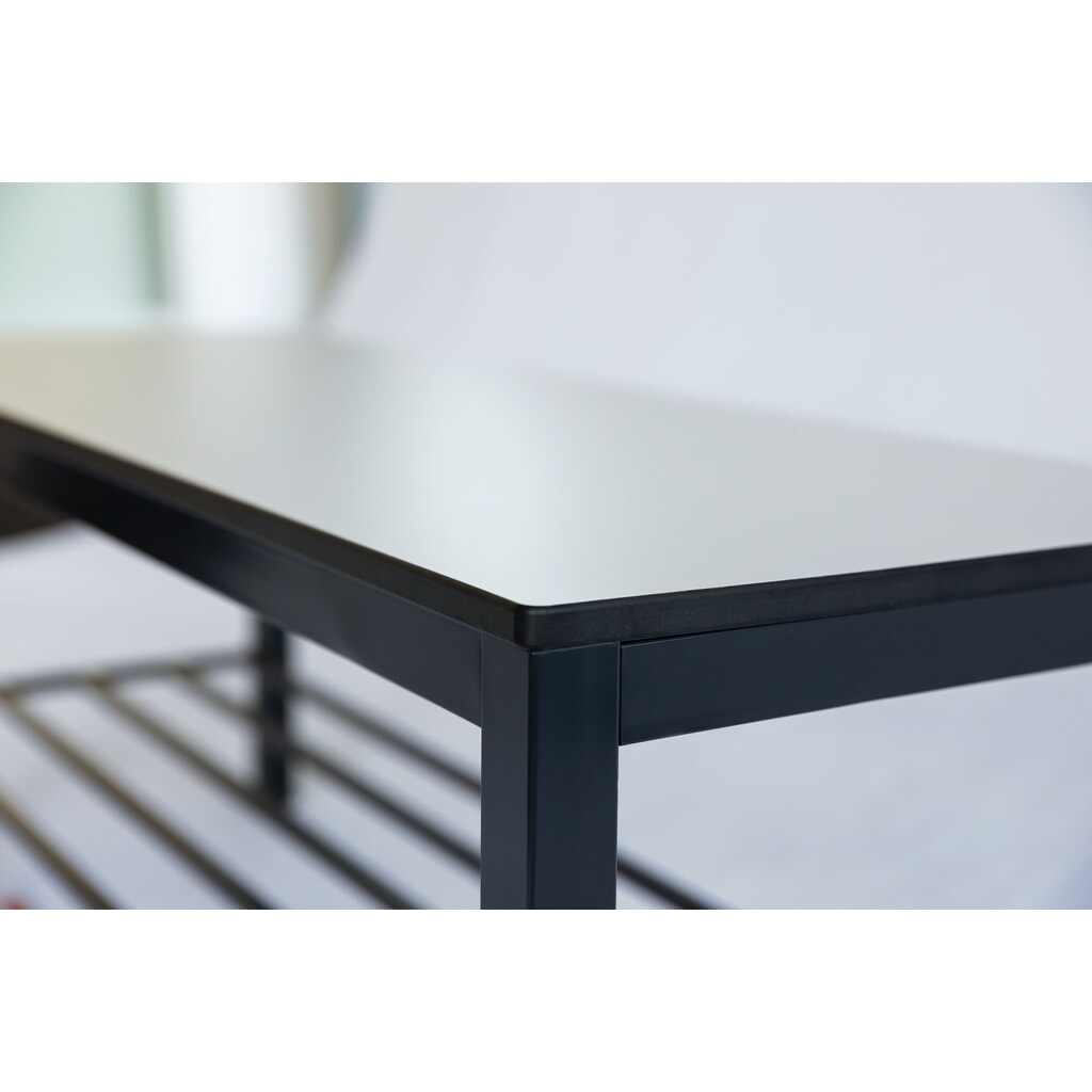 Banc pour vestiaire C+P Basic Plus, longueur 1 000 mm, utilisable des deux côtés, avec dossier, gris-noir/blanc N° de l'image du produit 2 : Banc pour vestiaire C+P Basic Plus, longueur 1 000 mm, utilisable des deux côtés, avec dossier, gris-noir/blanc