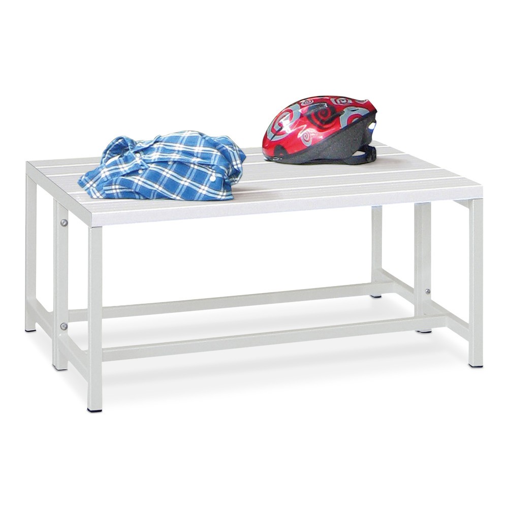 Illustration du produit: Banc pour vestiaire PAVOY, bilatéral, longueur 1 000 mm, sans porte-chaussure, bleu gentiane