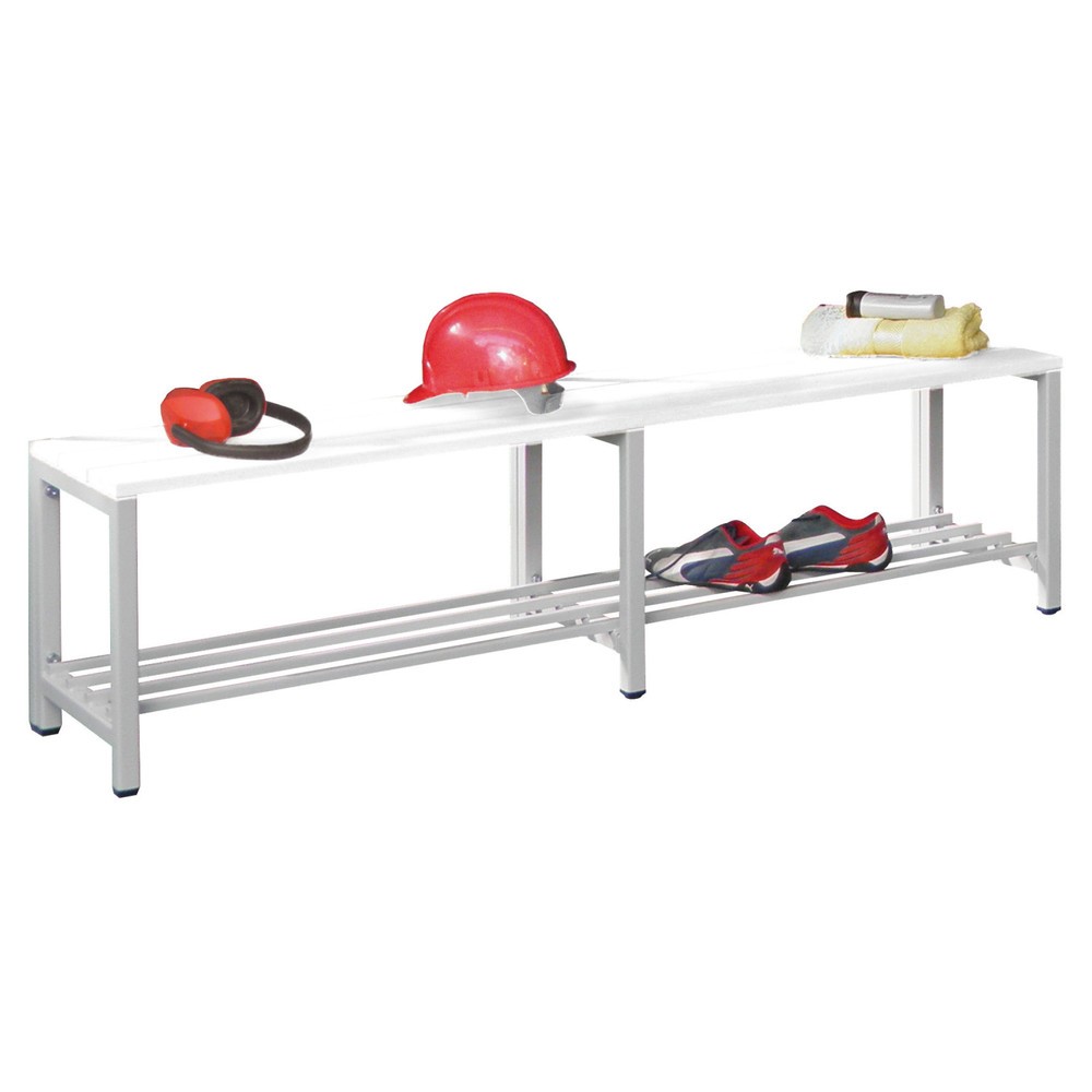 Illustration du produit: Banc pour vestiaire PAVOY, longueur 1 000 mm, avec porte-chaussure, gris anthracite
