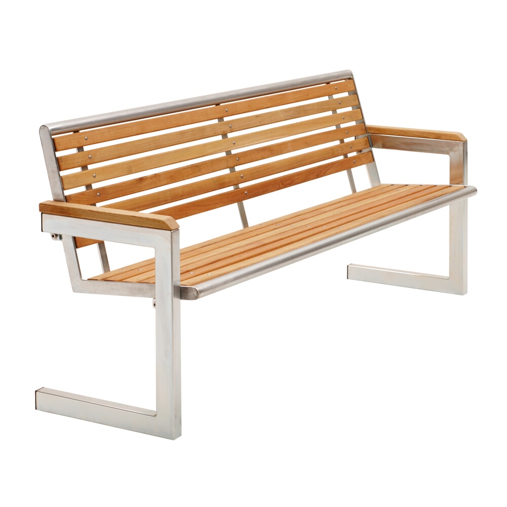 N° de l'image du produit 2 : Banquette Carisma en acier inoxydable, surface des sièges/dossier en bois