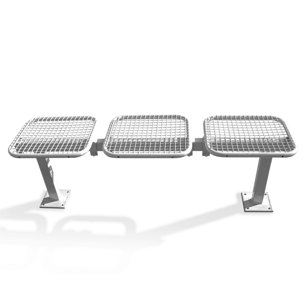 Illustration du produit: Banquette en treillis métallique, pose libre, 3 places, gris anthracite