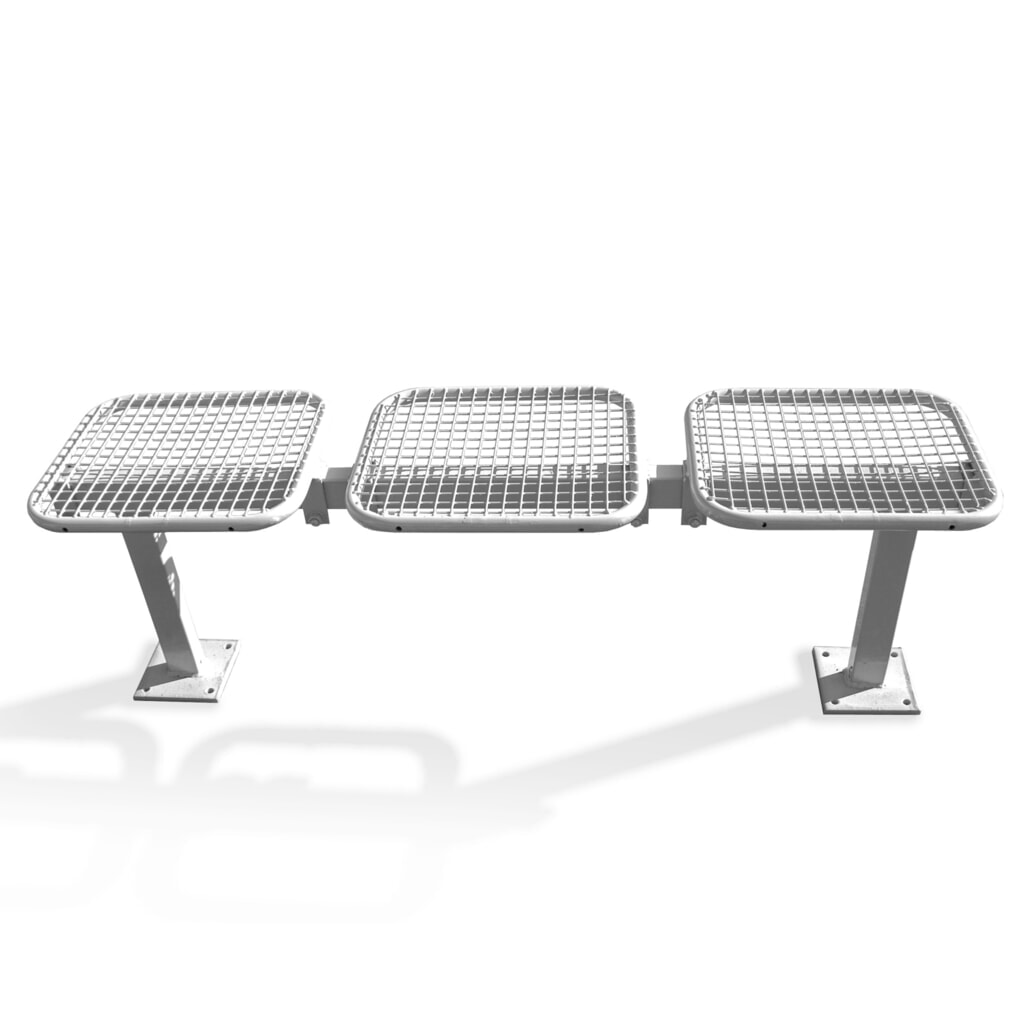 Banquette en treillis métallique, pose libre, 3 places, gris anthracite Illustration du produit: Banquette en treillis métallique, pose libre, 3 places, gris anthracite