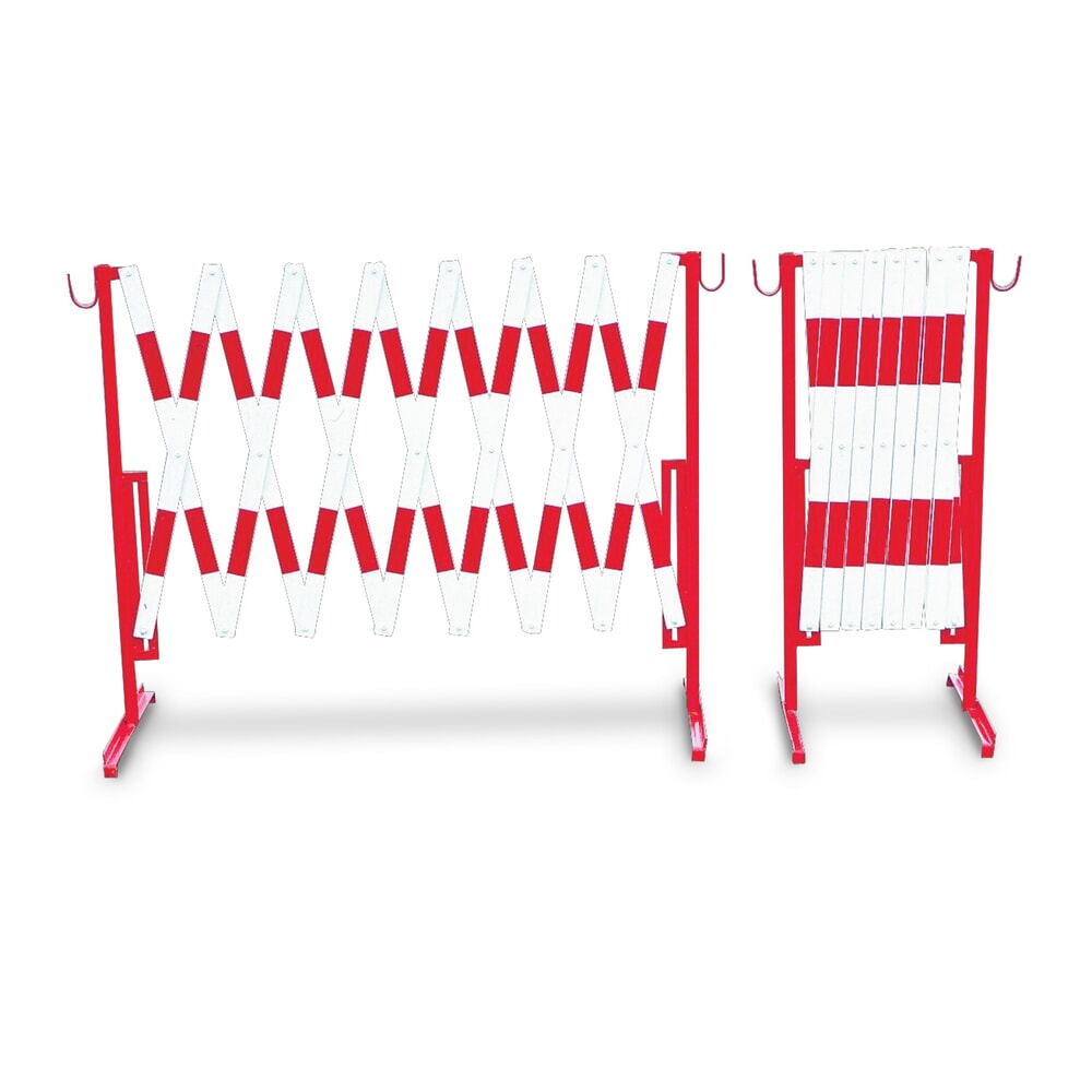Illustration du produit: Barrière extensible en acier, rouge/blanc
