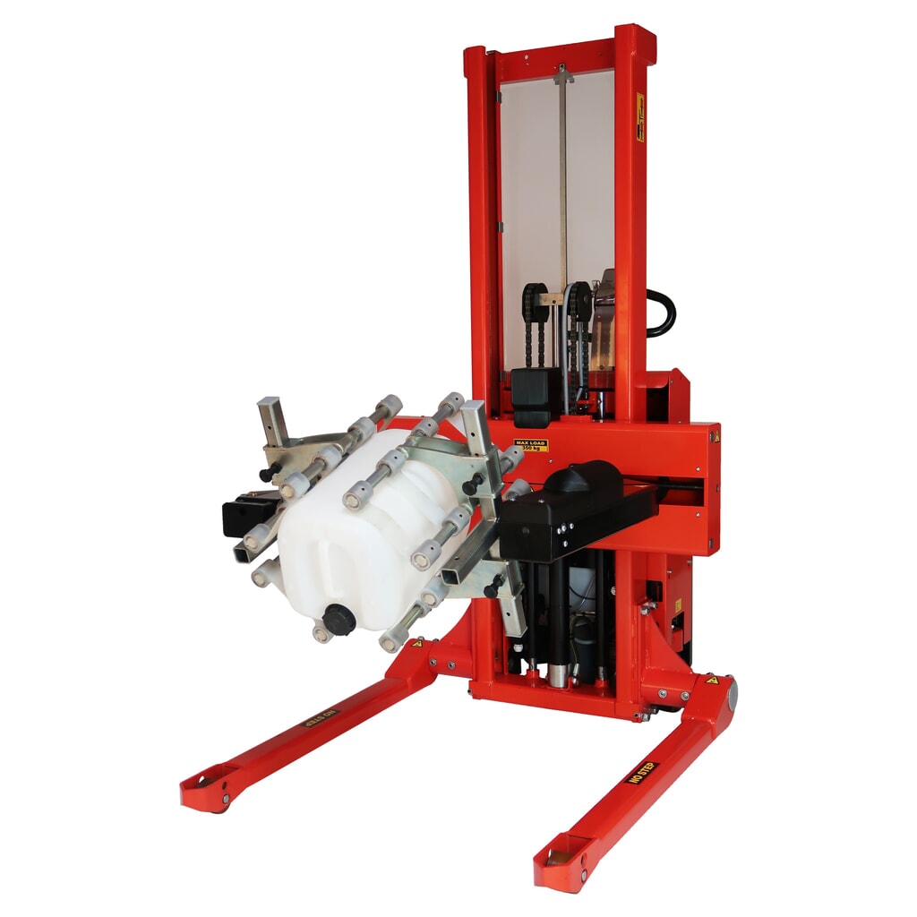 N° de l'image du produit 4 : Basculeur de fûts multi-fonctions électrique, pivotant, bras de préhension réglables