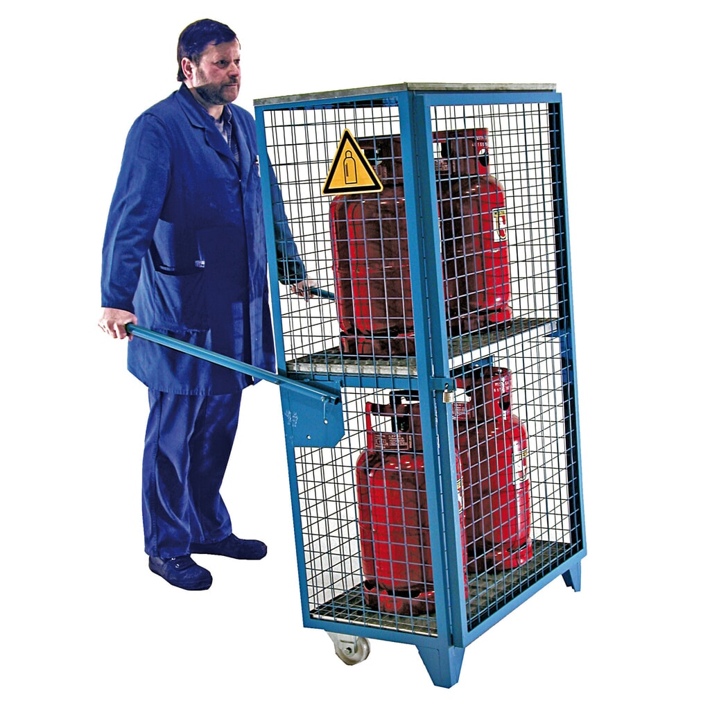 Bauer® Armoire grillagée pour bouteilles de gaz, 1 porte, pieds/roues H x l x P 1 580 x 860 x 500 mm N° de l'image du produit 2 : Bauer® Armoire grillagée pour bouteilles de gaz, 1 porte, pieds/roues H x l x P 1 580 x 860 x 500 mm