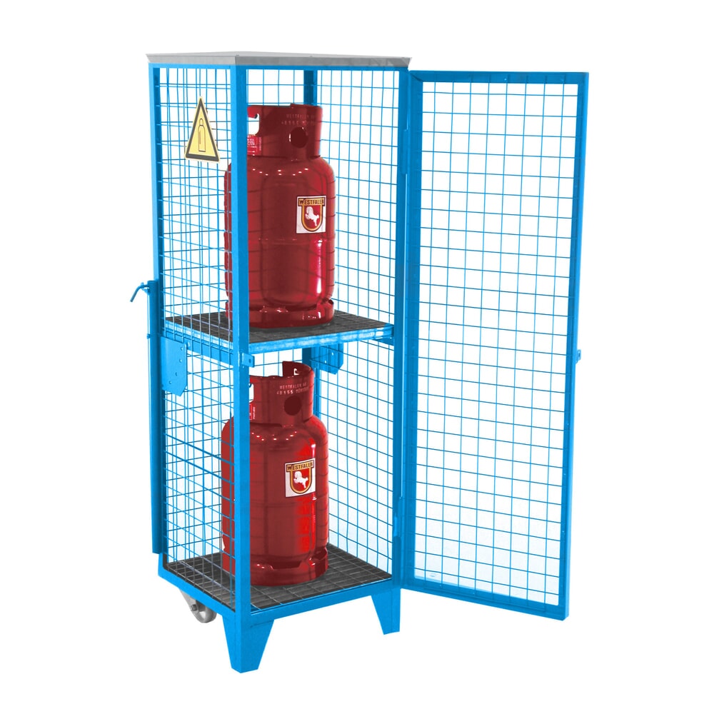 Illustration du produit: Bauer® Armoire grillagée pour bouteilles de gaz, 1 porte, pieds/roues H x l x P 1 580 x 520 x 500 mm
