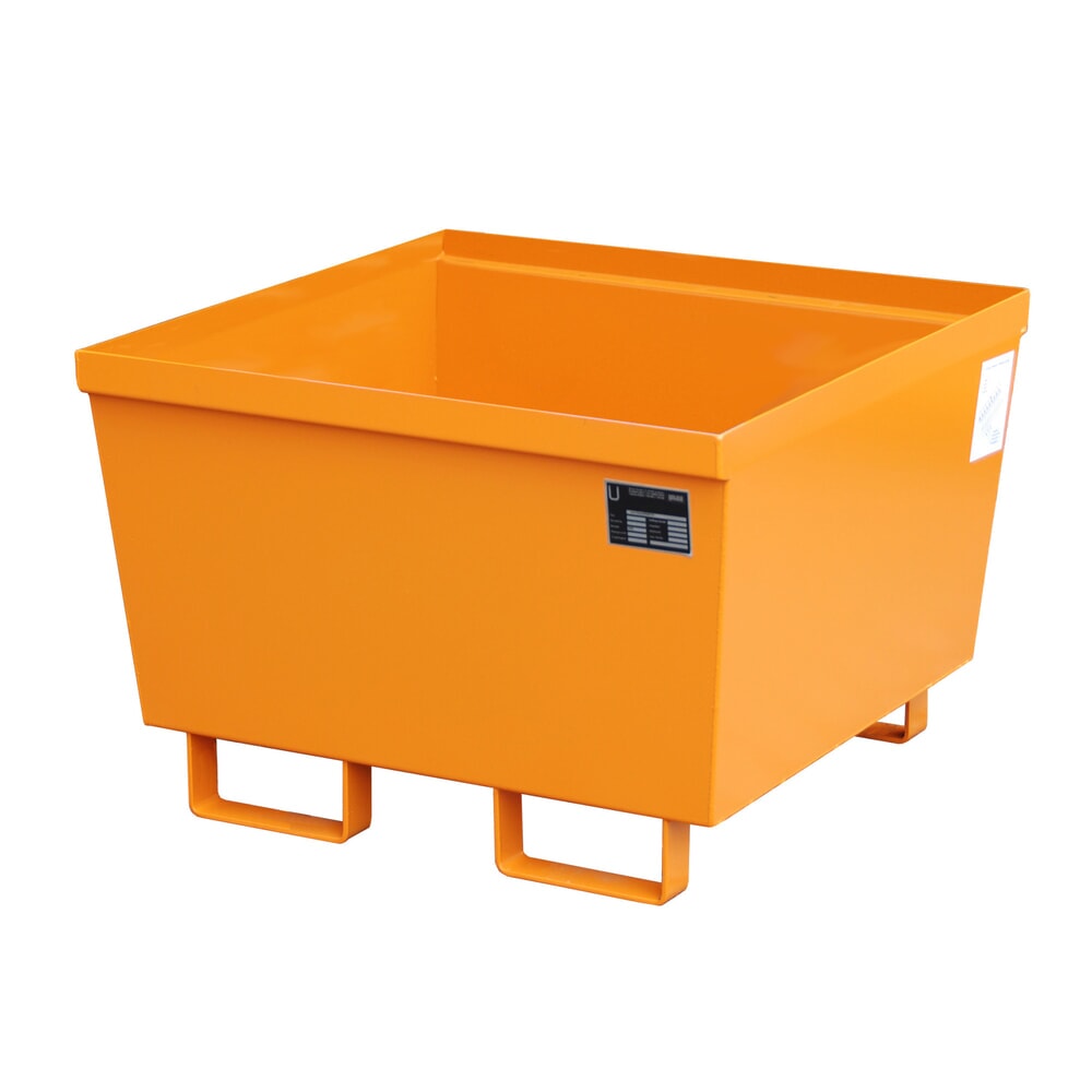 Illustration du produit: Bauer® bac de rétention en acier, empilable, H x l x P 545 x 800 x 800 mm, sans grille, jaune-orange
