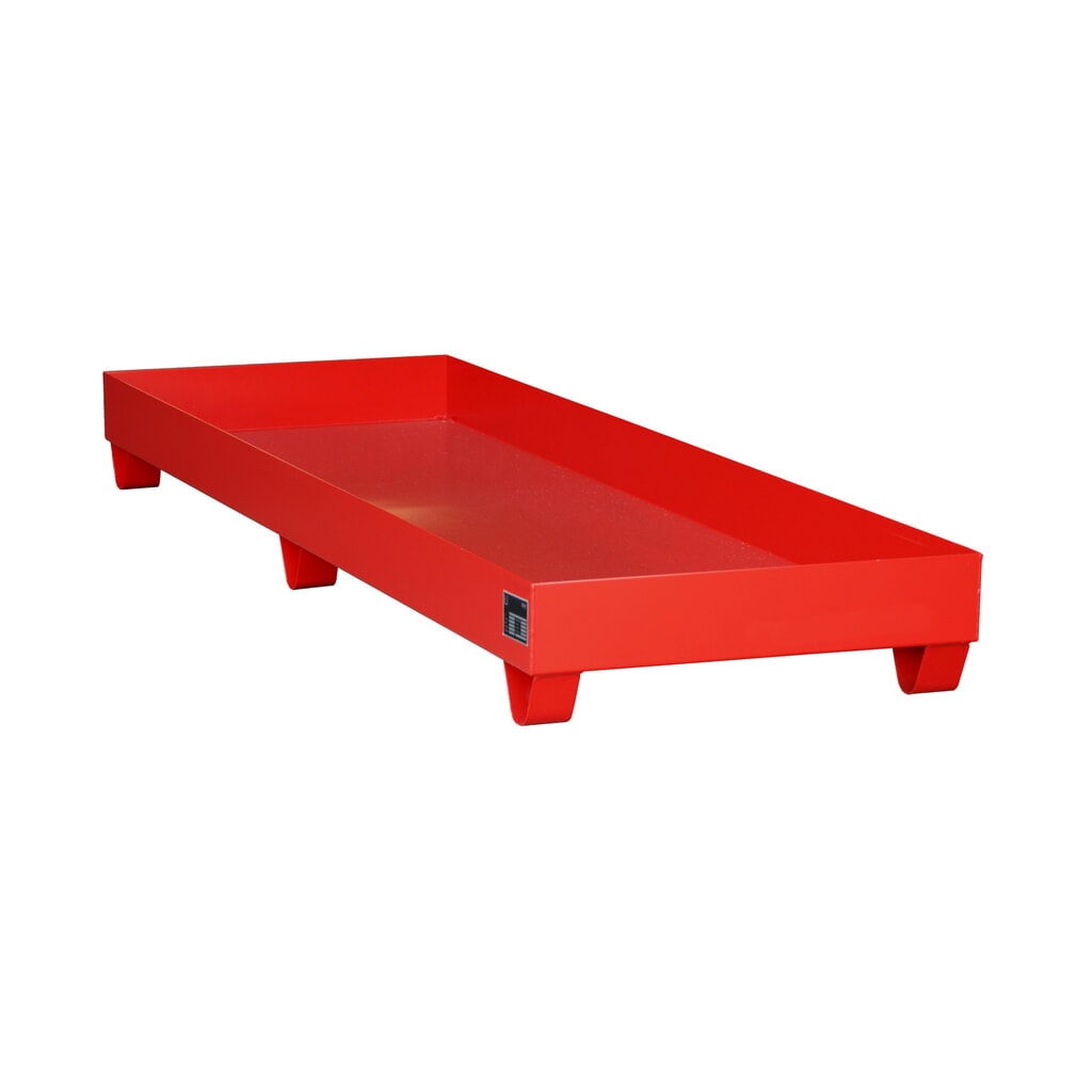 Bauer® bac de rétention en acier, hauteur libre 100 mm, H x l x P 250 x 2 400 x 800 mm, sans grille, 4 x 200 l, rouge feu Illustration du produit: Bauer® bac de rétention en acier, hauteur libre 100 mm, H x l x P 250 x 2 400 x 800 mm, sans grille, 4 x 200 l, rouge feu