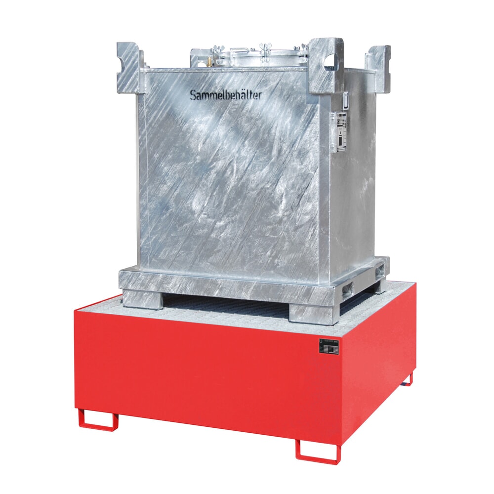 Illustration du produit: Bauer® bac de rétention en acier pour 1 cuve KTC/IBC, rouge feu
