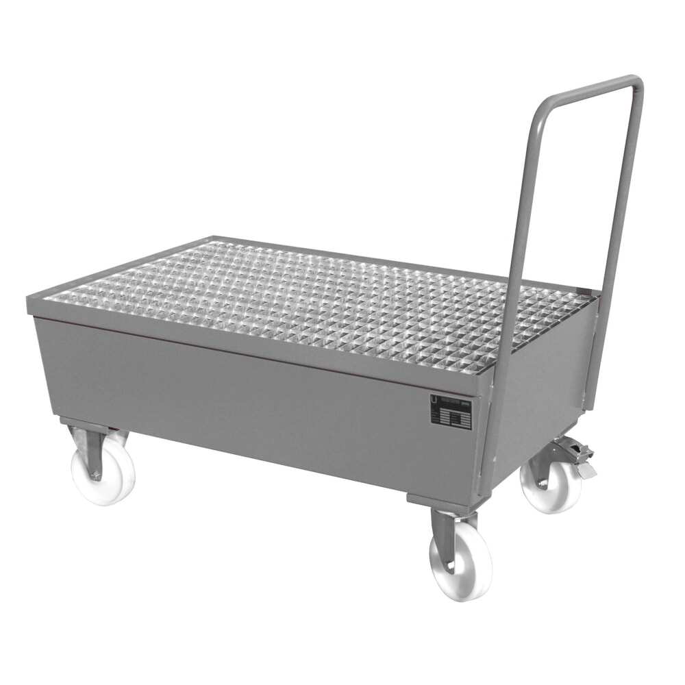 Illustration du produit: Bauer® bac de rétention en acier, mobile, 2 x 200 l debout, contenance 225 l, gris souris