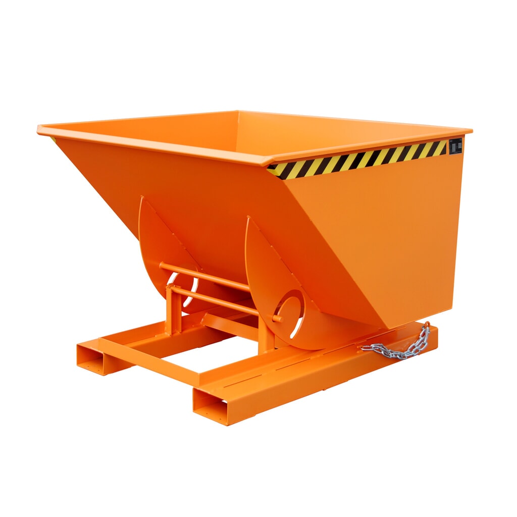 Bauer® Benne basculante avec mécanisme d'aide au basculement, capacité de charge 1 000 kg, peint, volume 1 m³, RAL 2000 orangé jaune Illustration du produit: Bauer® Benne basculante avec mécanisme d'aide au basculement, capacité de charge 1 000 kg, peint, volume 1 m³, RAL 2000 orangé jaune