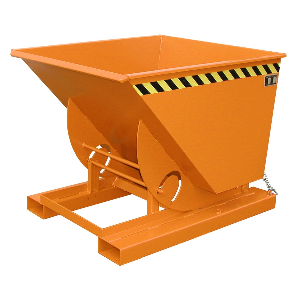 Bauer® Benne basculante avec mécanisme d'aide au basculement, capacité de charge 1 000 kg, peint, volume 0,75 m³, RAL 2000 orangé jaune Illustration du produit: Bauer® Benne basculante avec mécanisme d'aide au basculement, capacité de charge 1 000 kg, peint, volume 0,75 m³, RAL 2000 orangé jaune