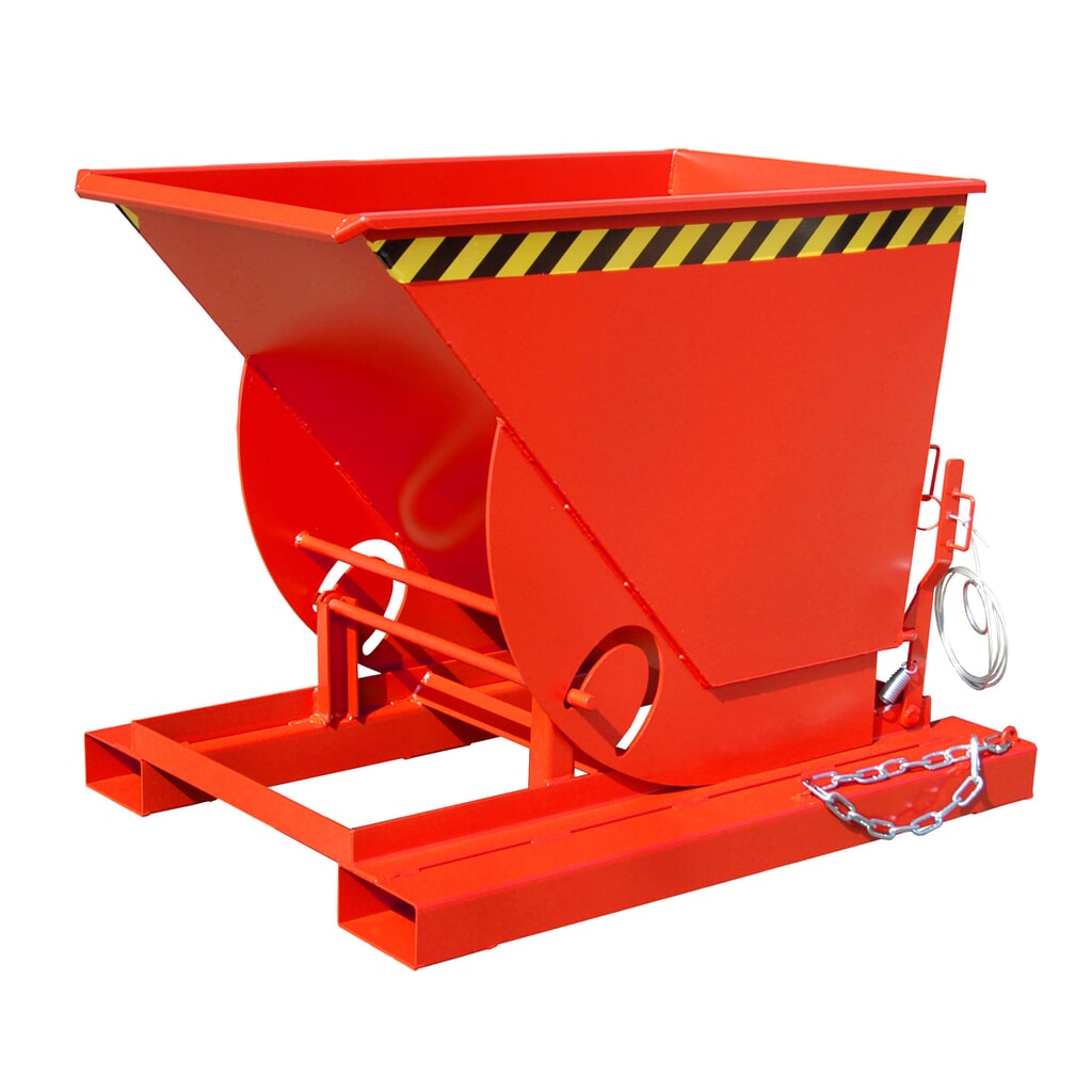 Bauer® Benne basculante avec mécanisme d'aide au basculement, capacité de charge 1 000 kg, peint, volume 0,5 m³, RAL 3000 rouge feu Illustration du produit: Bauer® Benne basculante avec mécanisme d'aide au basculement, capacité de charge 1 000 kg, peint, volume 0,5 m³, RAL 3000 rouge feu