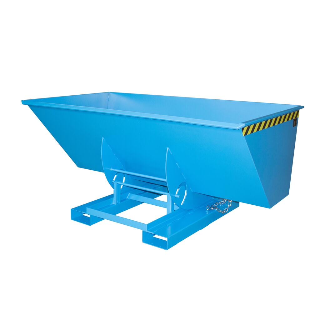 Illustration du produit: Bauer® Benne basculante avec mécanisme d'aide au basculement, capacité de charge 1 000 kg, peint, volume 1,5 m³, RAL 5012 bleu clair