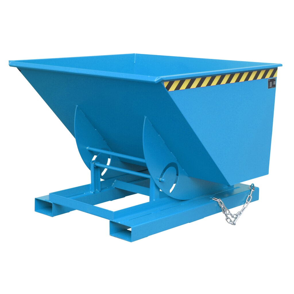 Bauer® Benne basculante avec mécanisme d'aide au basculement, capacité de charge 1 000 kg, peint, volume 1 m³, RAL 5012 bleu clair Illustration du produit: Bauer® Benne basculante avec mécanisme d'aide au basculement, capacité de charge 1 000 kg, peint, volume 1 m³, RAL 5012 bleu clair