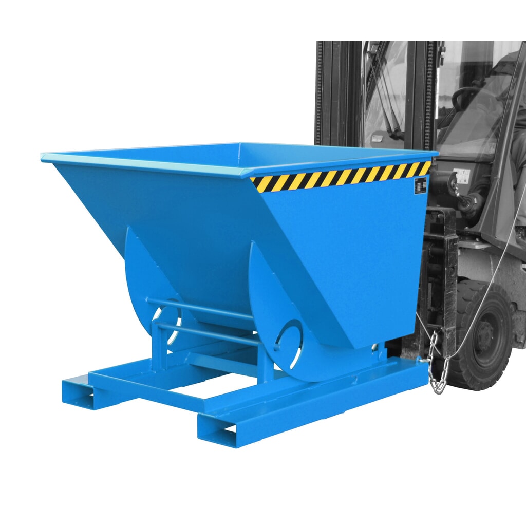 Bauer® Benne basculante avec mécanisme d'aide au basculement, capacité de charge 1 000 kg, peint, volume 0,75 m³, RAL 5012 bleu clair Illustration du produit: Bauer® Benne basculante avec mécanisme d'aide au basculement, capacité de charge 1 000 kg, peint, volume 0,75 m³, RAL 5012 bleu clair