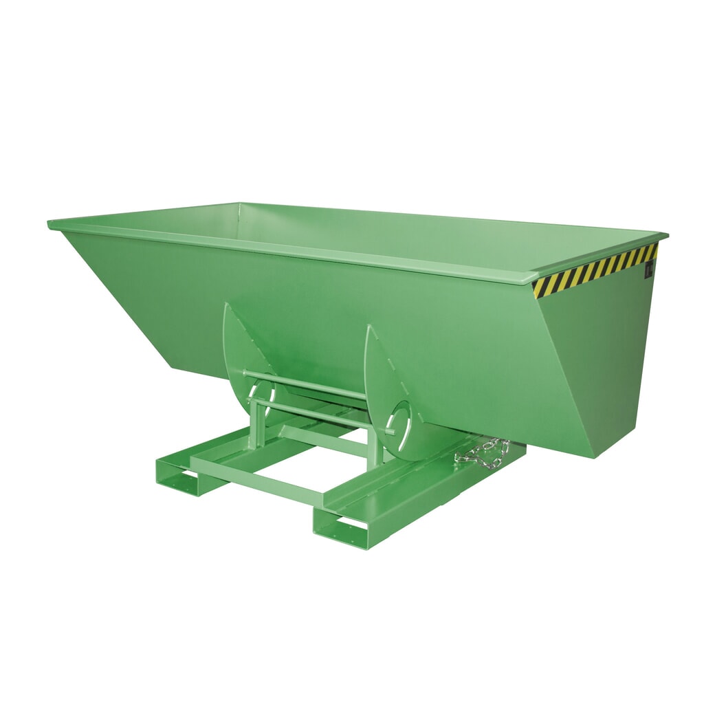 Bauer® Benne basculante avec mécanisme d'aide au basculement, capacité de charge 1 000 kg, peint, volume 1,5 m³, RAL 6011 vert réséda Illustration du produit: Bauer® Benne basculante avec mécanisme d'aide au basculement, capacité de charge 1 000 kg, peint, volume 1,5 m³, RAL 6011 vert réséda