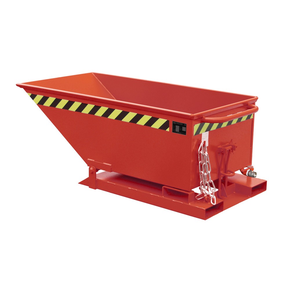 N° de l'image du produit 1 : Bauer® Benne à copeaux basculante, benne basse, peinte, volume 0,25 m³, RAL 3000 rouge feu