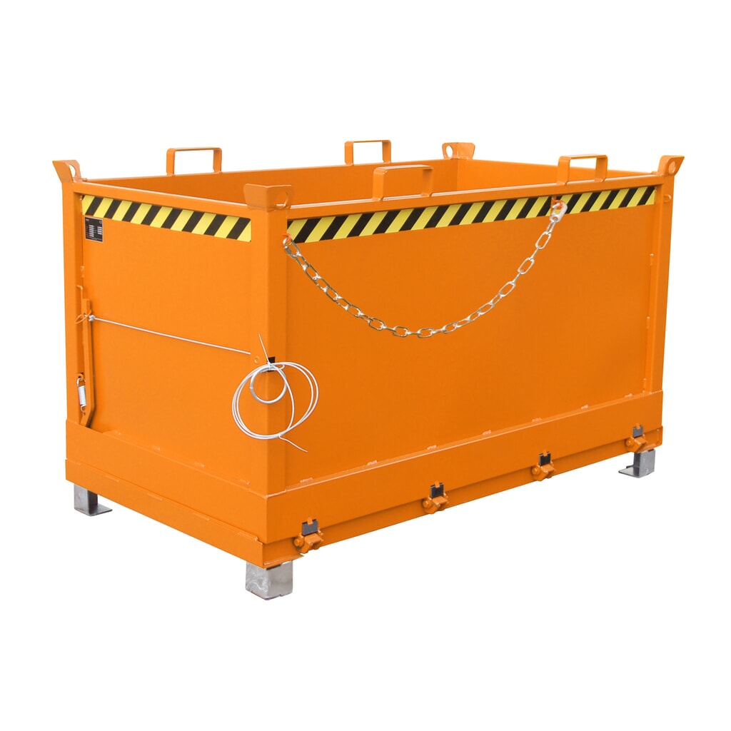 Bauer® Benne à fond basculant, empilable par 3, peint, volume 1,5 m³, RAL 2000 orangé jaune Illustration du produit: Bauer® Benne à fond basculant, empilable par 3, peint, volume 1,5 m³, RAL 2000 orangé jaune