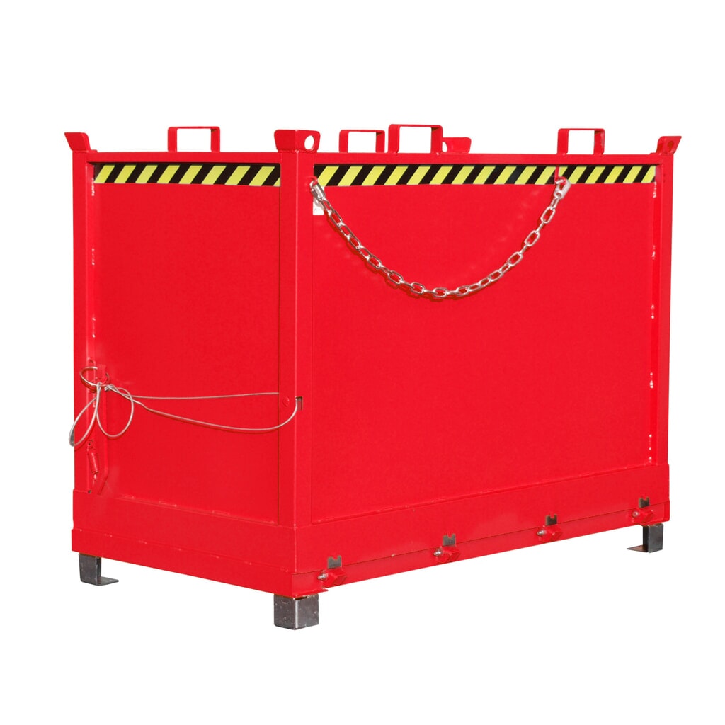 Bauer® Benne à fond basculant, empilable par 3, peint, volume 2 m³, RAL 3000 rouge feu Illustration du produit: Bauer® Benne à fond basculant, empilable par 3, peint, volume 2 m³, RAL 3000 rouge feu