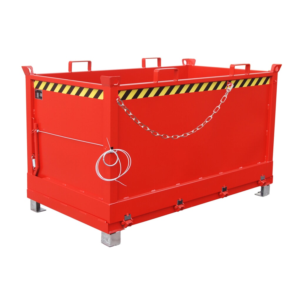 Bauer® Benne à fond basculant, empilable par 3, peint, volume 1,5 m³, RAL 3000 rouge feu Illustration du produit: Bauer® Benne à fond basculant, empilable par 3, peint, volume 1,5 m³, RAL 3000 rouge feu