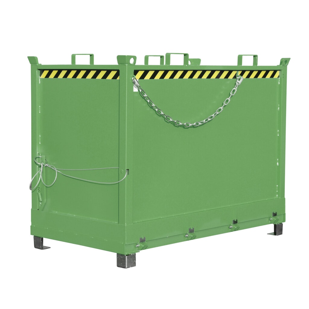 Bauer® Benne à fond basculant, empilable par 3, peint, volume 2 m³, RAL 6011 vert réséda Illustration du produit: Bauer® Benne à fond basculant, empilable par 3, peint, volume 2 m³, RAL 6011 vert réséda