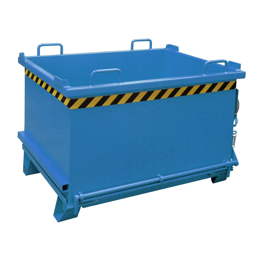 Bauer® Benne à fond basculant, fond basculant renforcé, peint, volume 0,75 m³, RAL 5012 bleu clair Illustration du produit: Bauer® Benne à fond basculant, fond basculant renforcé, peint, volume 0,75 m³, RAL 5012 bleu clair