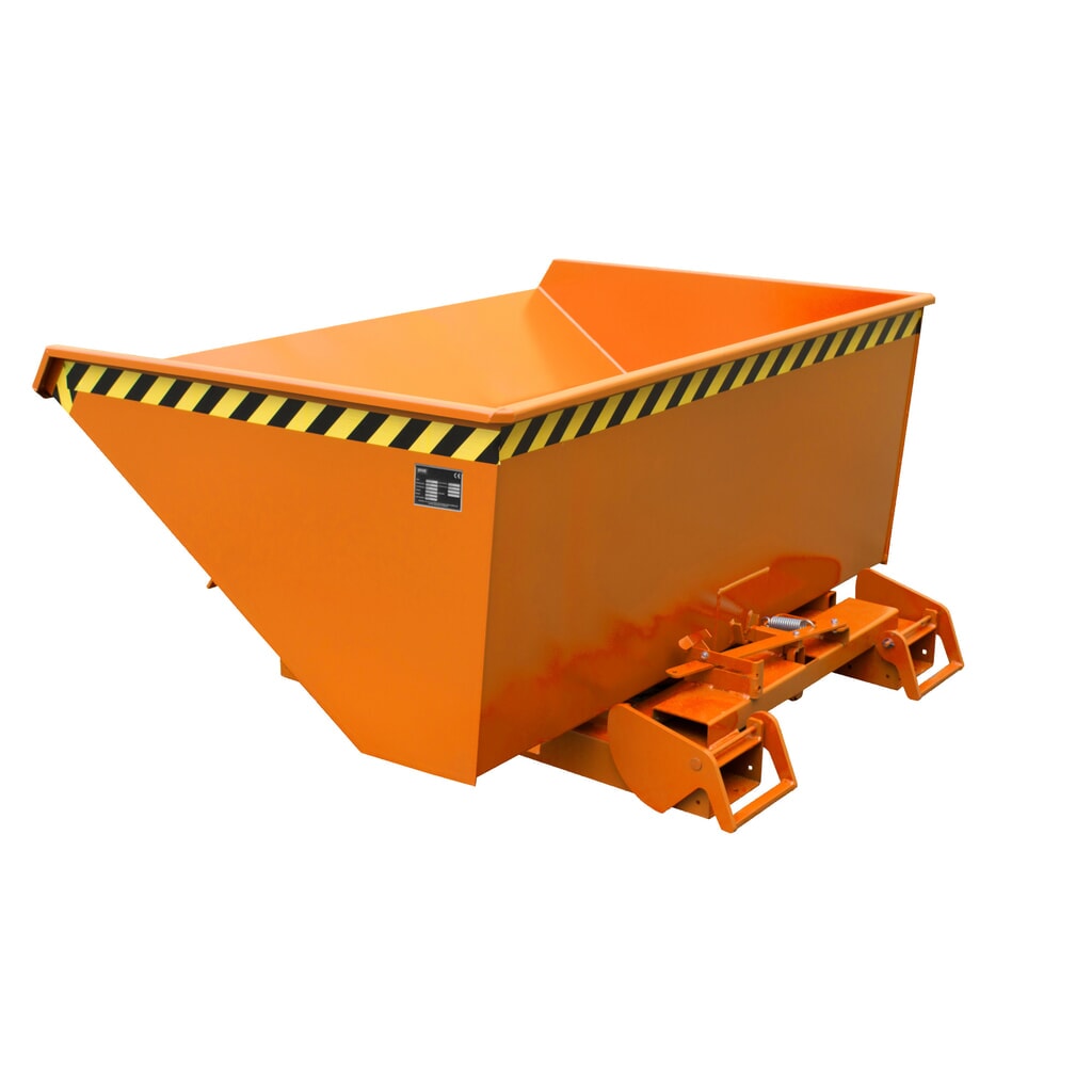 N° de l'image du produit 5 : Bauer® Benne basculante à mécanisme automatique anti-chute, capacité de charge 1 000 kg, peinte, volume 0,6 m³, RAL 3000 rouge feu