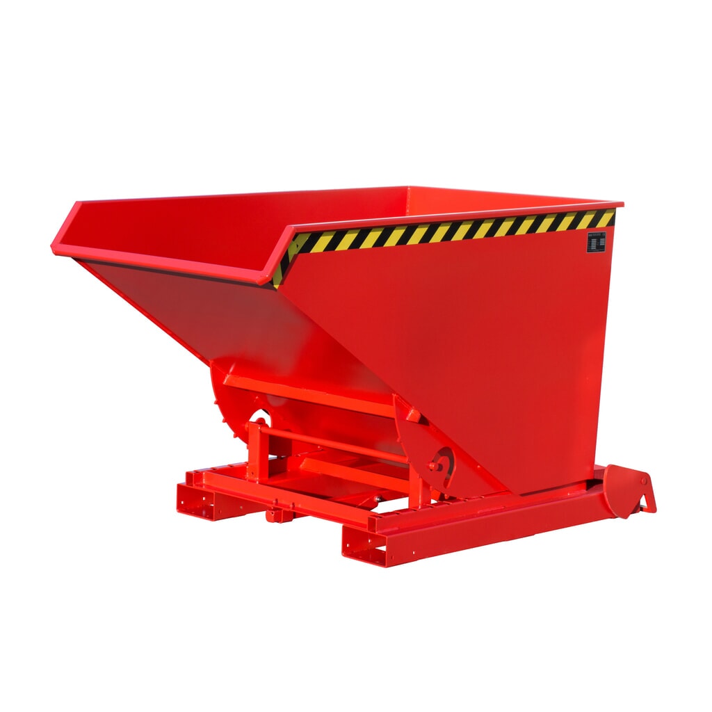 Illustration du produit: Bauer® Benne basculante à mécanisme automatique anti-chute, capacité de charge 1 500 kg, peinte, volume 1,2 m³, RAL 3000 rouge feu
