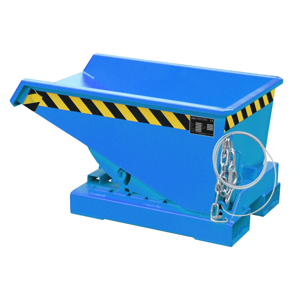 N° de l'image du produit 1 : Bauer® Benne basculante avec mécanisme d'aide au basculement, peint, volume 0,15 m³, RAL 5012 bleu clair
