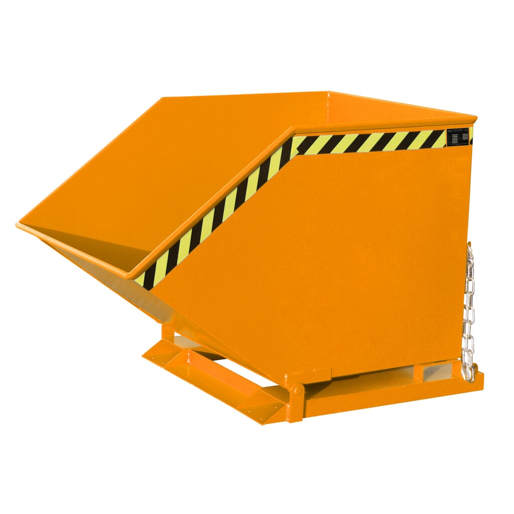 Bauer® Benne basculante, benne en forme de caisse, peinte, volume 0,8 m³, RAL 2000 orangé jaune N° de l'image du produit 1 : Bauer® Benne basculante, benne en forme de caisse, peinte, volume 0,8 m³, RAL 2000 orangé jaune