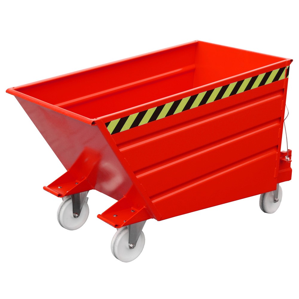 Illustration du produit: Bauer® Conteneur basculant compact, peint, volume 0,5 m³, RAL 3000 rouge feu
