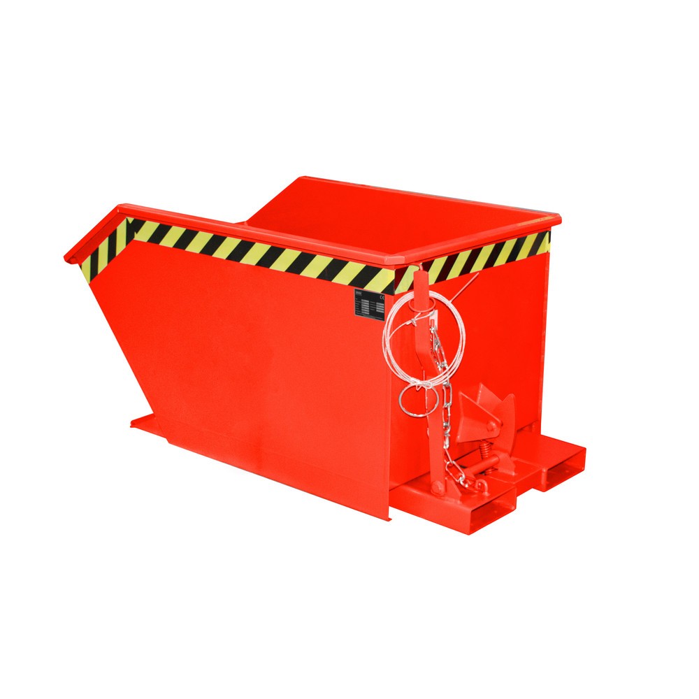 Illustration du produit: Bauer® Benne basculante, construction basse, peint, volume 0,5 m³, RAL 3000 rouge feu