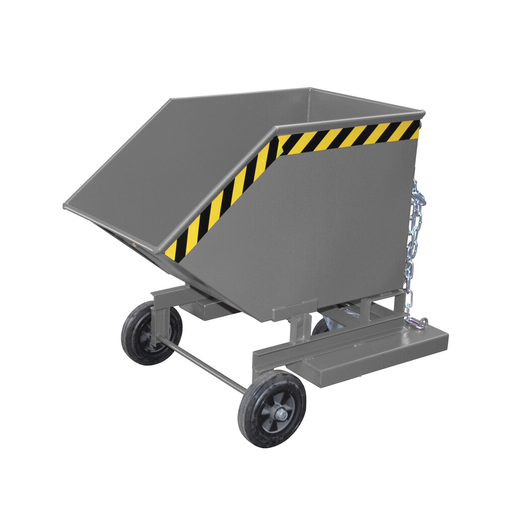N° de l'image du produit 4 : Bauer® Chariot-caisse basculant, avec châssis + entrées de fourche, volume 0,4 m³, RAL 3000 rouge feu