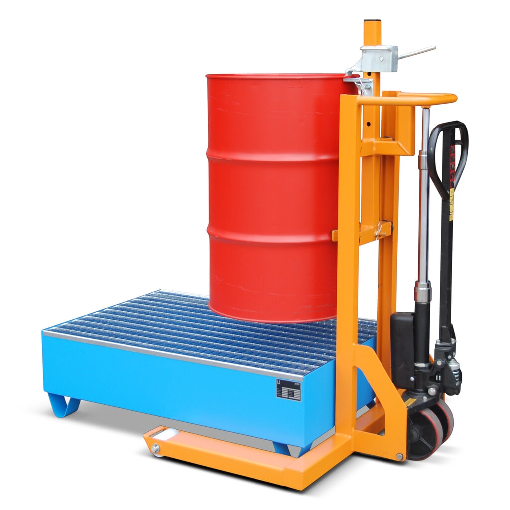 Bauer® Chariot lève-fûts, orange Illustration du produit: Bauer® Chariot lève-fûts, orange