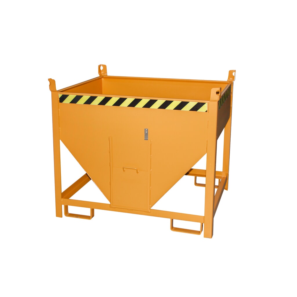 N° de l'image du produit 1 : Bauer® Conteneur silo avec fermeture coulissante, peint, volume 0,5 m³, RAL 2000 orangé jaune