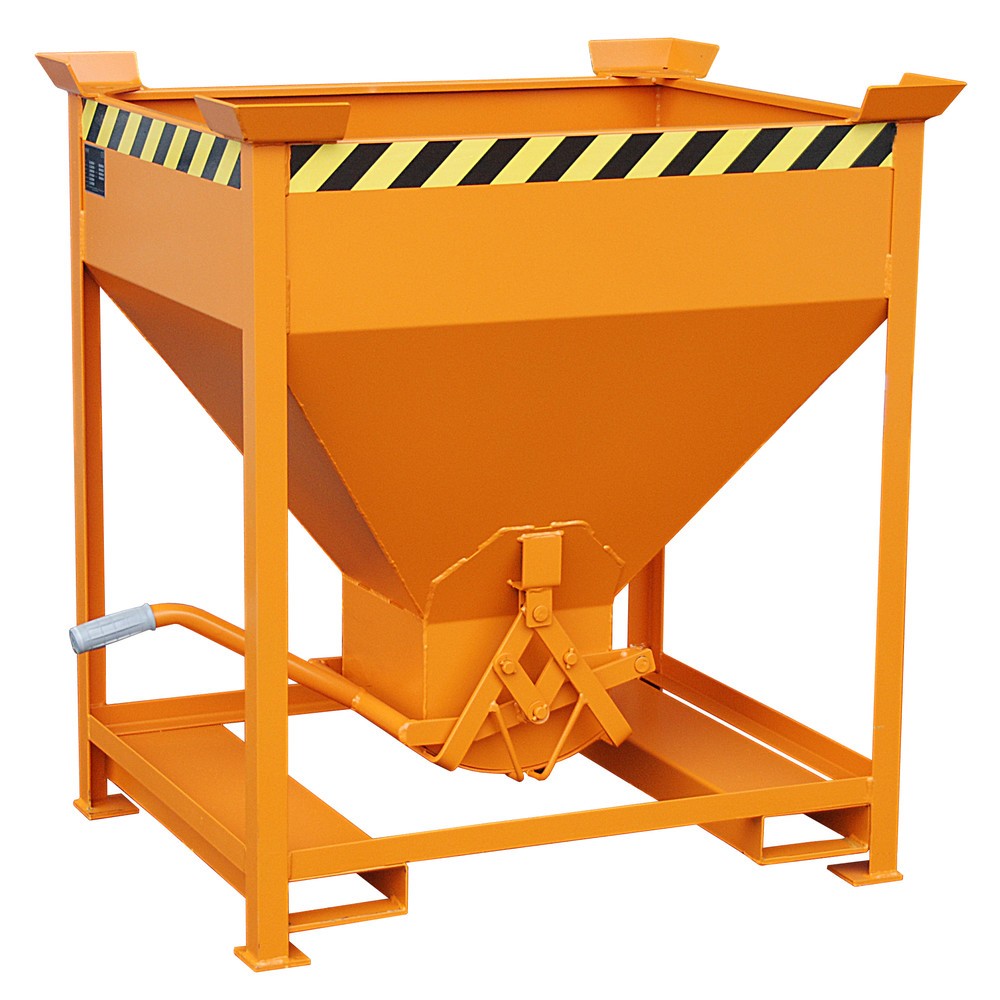 N° de l'image du produit 1 : Bauer® Silo avec fermeture en ciseaux + entrées de fourche, peint, volume 0,375 m², RAL 2000 orangé jaune
