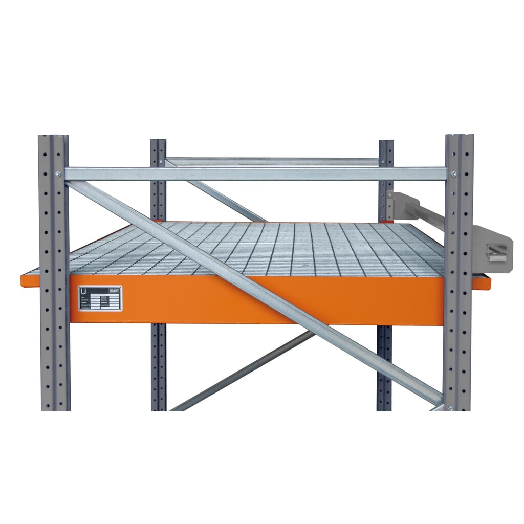Bauer® bac de rétention à suspendre en acier, avec grille, pour longueur de poutre 1 800 mm, jaune-orange Illustration du produit: Bauer® bac de rétention à suspendre en acier, avec grille, pour longueur de poutre 1 800 mm, jaune-orange