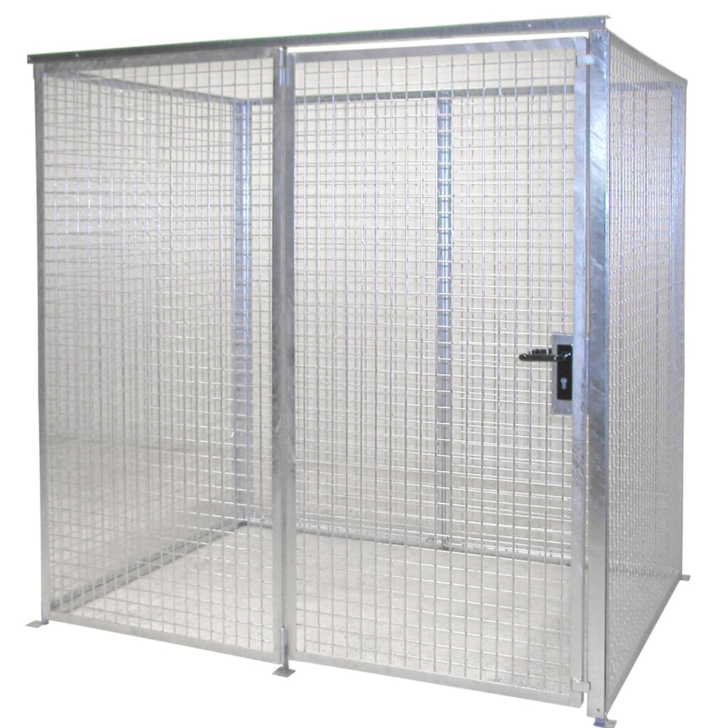 Illustration du produit: Bauer® Conteneur de stockage pour bouteilles de gaz TRGS 510 sans toit, 1 porte, 48 bouteilles