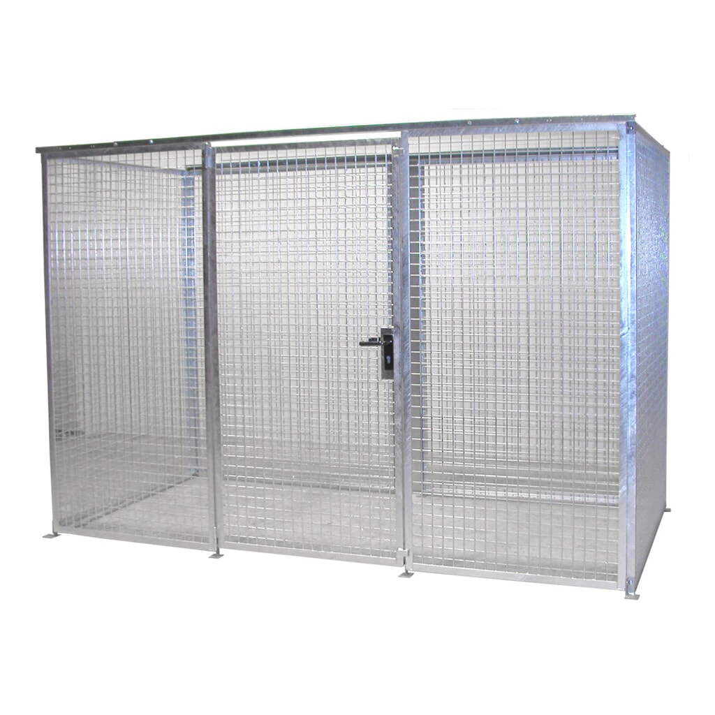 Illustration du produit: Bauer® Conteneur de stockage pour bouteilles de gaz TRGS 510 sans toit, 1 porte, 78 bouteilles