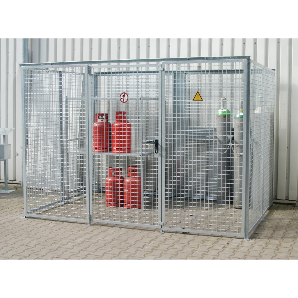 Bauer® Conteneur de stockage pour bouteilles de gaz TRGS 510 sans toit, 1 porte, 104 bouteilles Illustration du produit: Bauer® Conteneur de stockage pour bouteilles de gaz TRGS 510 sans toit, 1 porte, 104 bouteilles