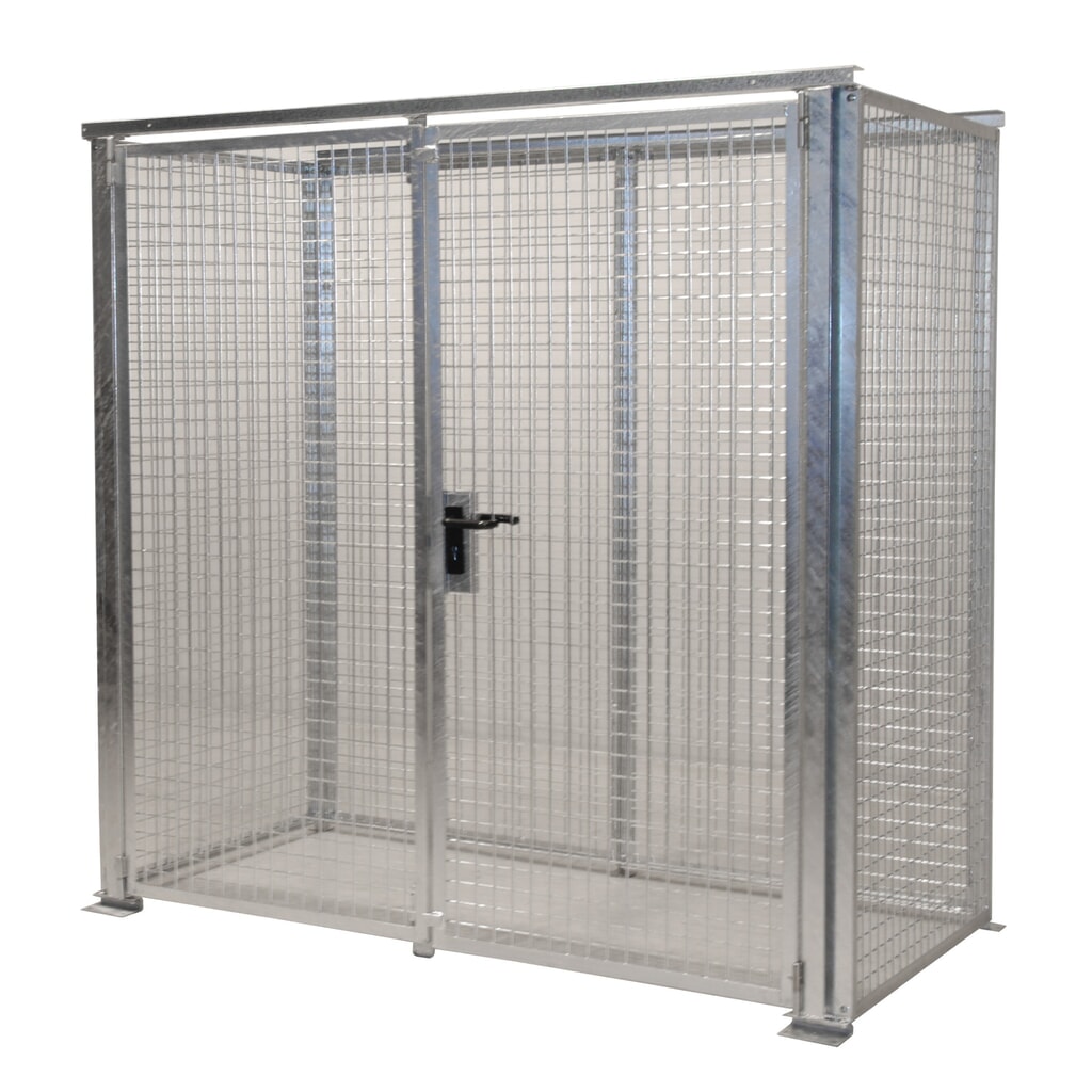 Bauer® Conteneur de stockage pour bouteilles de gaz TRGS 510 sans toit, porte à doubles battants, 32 bouteilles Illustration du produit: Bauer® Conteneur de stockage pour bouteilles de gaz TRGS 510 sans toit, porte à doubles battants, 32 bouteilles