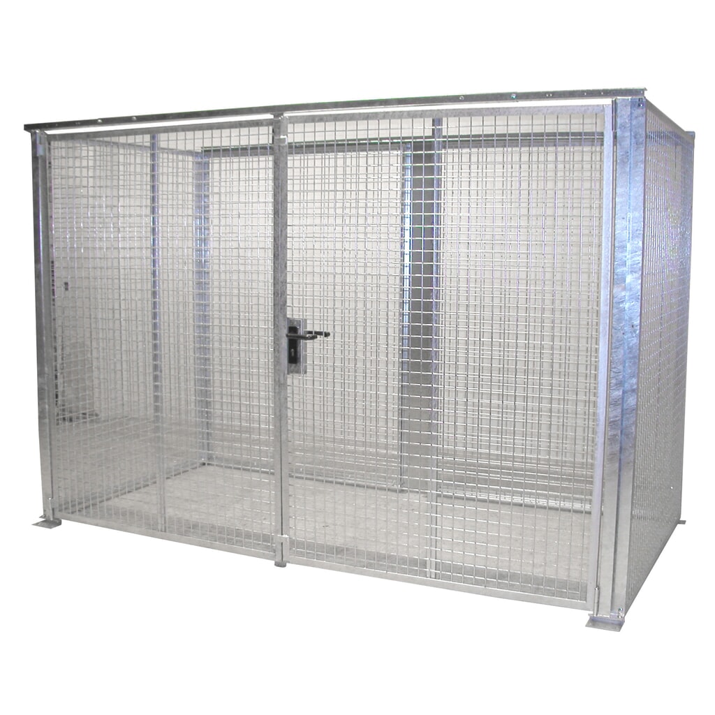 Bauer® Conteneur de stockage pour bouteilles de gaz TRGS 510 sans toit, porte à doubles battants, 78 bouteilles Illustration du produit: Bauer® Conteneur de stockage pour bouteilles de gaz TRGS 510 sans toit, porte à doubles battants, 78 bouteilles