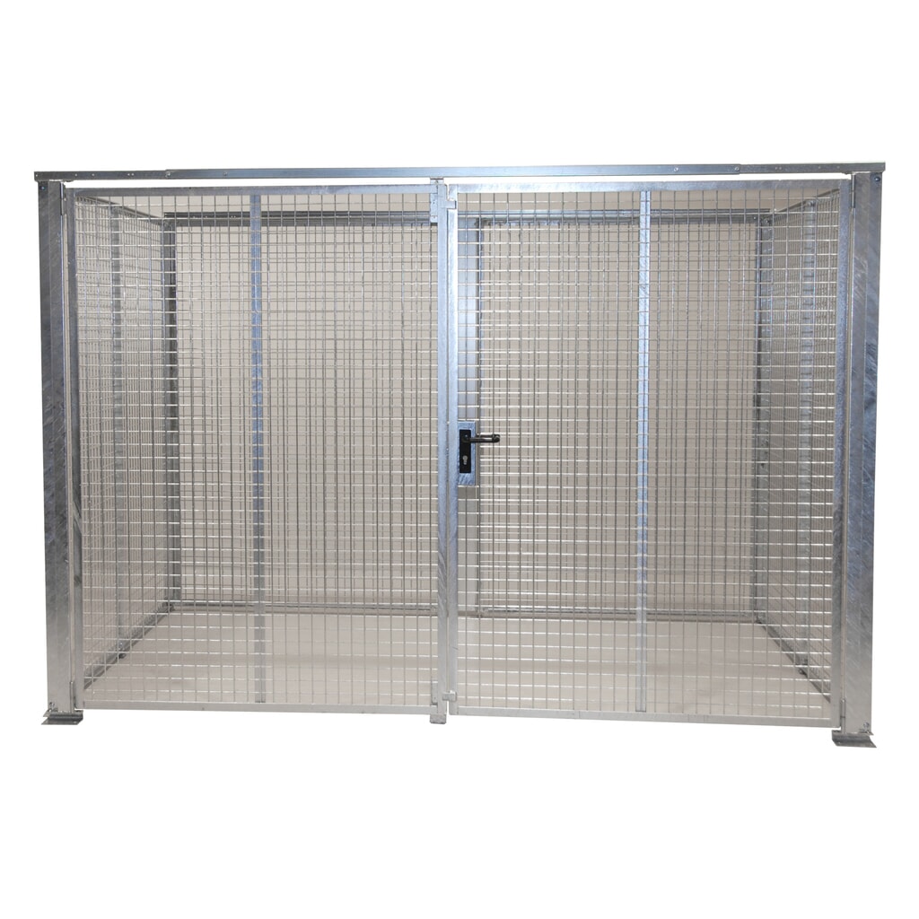 Illustration du produit: Bauer® Conteneur de stockage pour bouteilles de gaz TRGS 510 sans toit, porte à doubles battants, 104 bouteilles