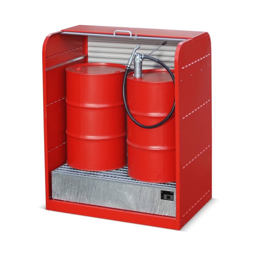 N° de l'image du produit 2 : Bauer® Armoire à volet roulant pour substances dangereuses RSG1, bac de rétention pour 2 x 200 l inclus