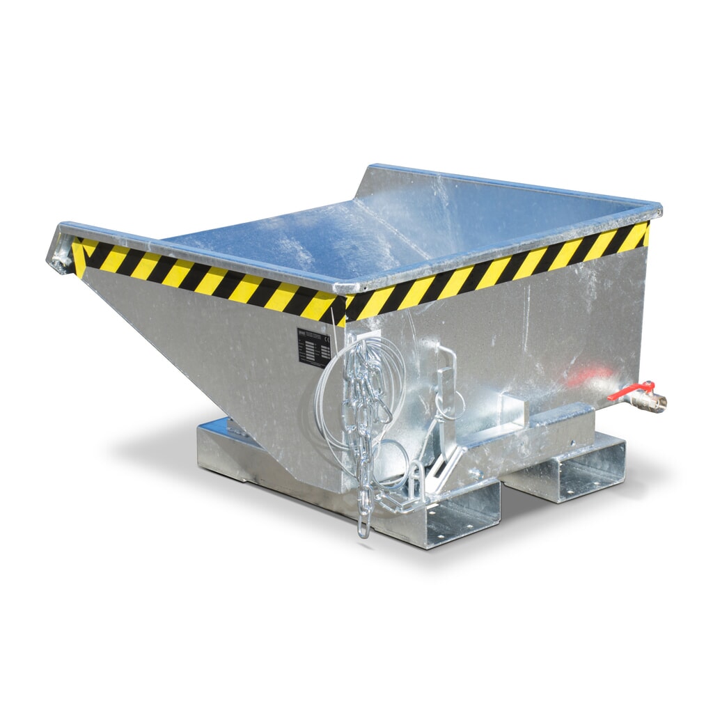 Bauer® Mini-benne à copeaux avec mécanisme d'aide au basculement, faible hauteur de construction, galvanisée, volume 0,225 m³ Illustration du produit: Bauer® Mini-benne à copeaux avec mécanisme d'aide au basculement, faible hauteur de construction, galvanisée, volume 0,225 m³