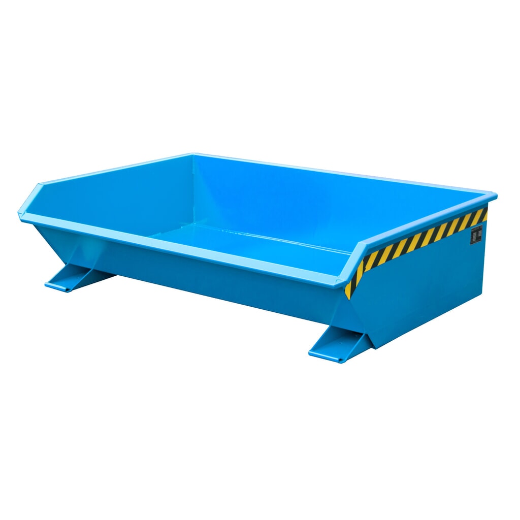 Bauer® Mini benne basculante, très faible hauteur de construction, peinte, volume 0,61 m³, RAL 5012 bleu clair Illustration du produit: Bauer® Mini benne basculante, très faible hauteur de construction, peinte, volume 0,61 m³, RAL 5012 bleu clair