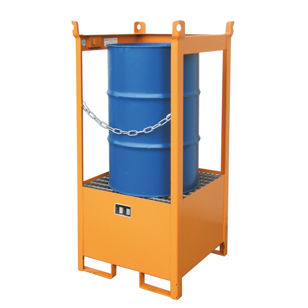 Bauer® Palette de stockage/transport sur bac de rétention, HxlxP 1 590 x 760 x 760 mm, ouverte, jaune-orange Illustration du produit: Bauer® Palette de stockage/transport sur bac de rétention, HxlxP 1 590 x 760 x 760 mm, ouverte, jaune-orange