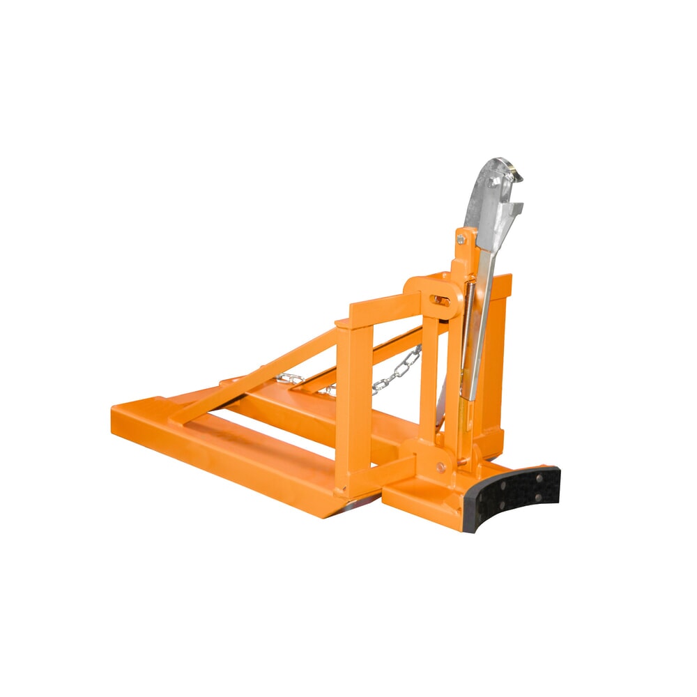 N° de l'image du produit 4 : Bauer® Pince à fûts pour fûts en acier à double rebord et fûts en plastique à double rebord, accessoire pour chariot élévateur, capacité de charge 800 kg, RAL 2000 jaune-orange